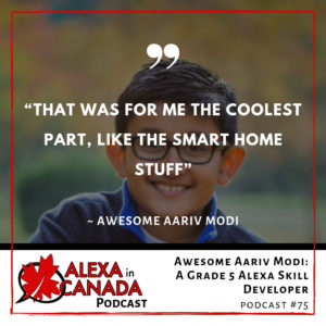 Awesome Aariv Modi: A Grade 5 Alexa Skill Developer
